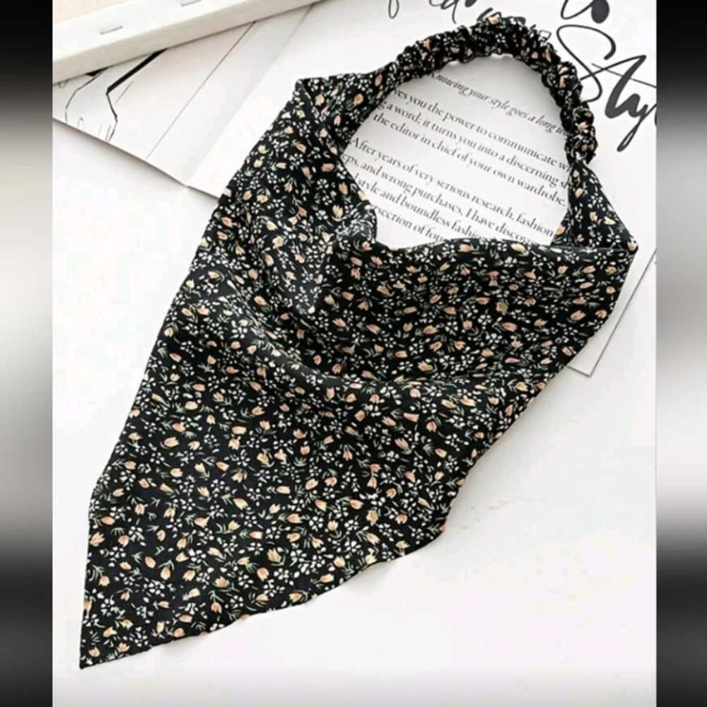 Ditsy Floral Boho Earthtone Colors Lightweight Bandana Scarves Set Of 5